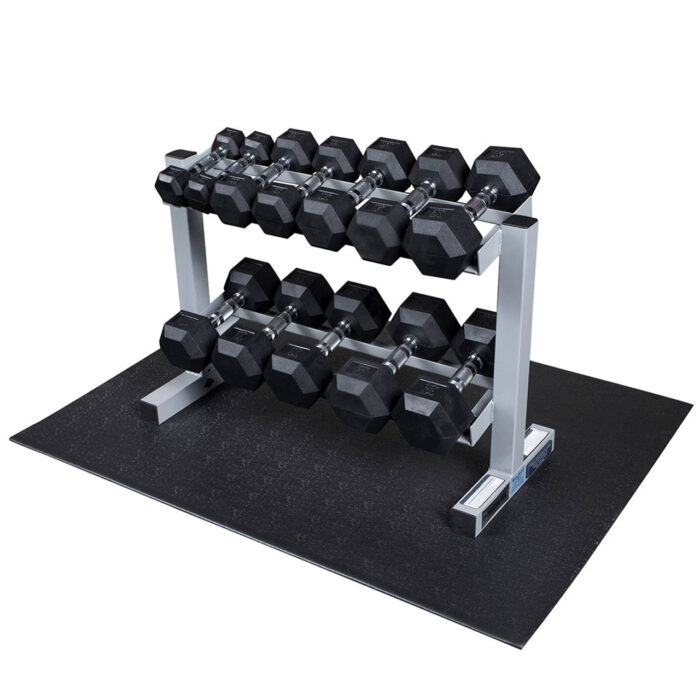 dumbbell set with rack