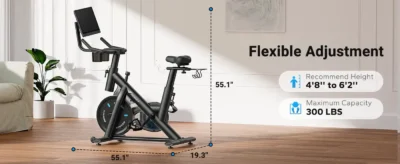 S26 Exercise Bike with Dumbbell Rack & HD Screen
